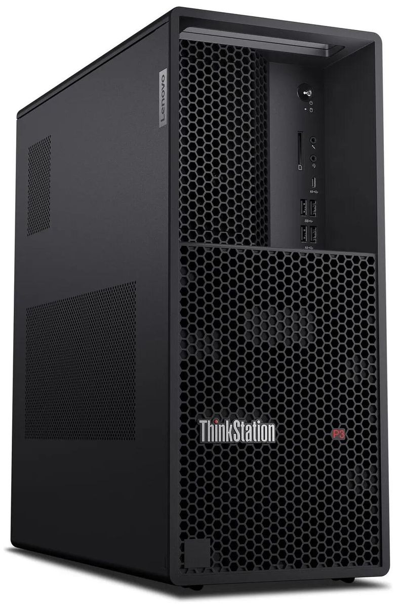 Рабочая станция Lenovo ThinkStation P3t Intel Core i7 13700,  DDR5 16ГБ, 512ГБ(SSD),  NVIDIA T400 - 4 ГБ,  CR,  Windows 11 Pro,  черный [30gusgum00]
